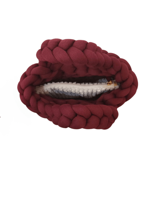 Grenat - petit cabas - logo en cuir