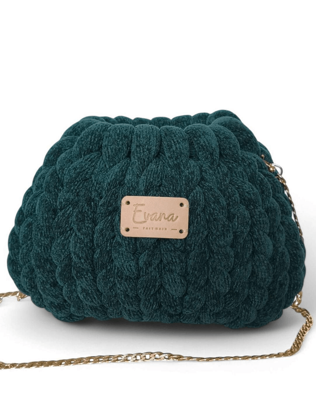 Émeraude - petite bourse - logo en cuir