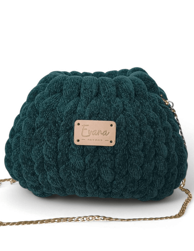 Émeraude - petite bourse - logo en cuir